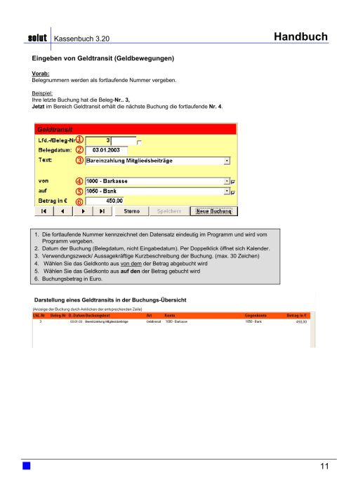 Kassenbuch Handbuch Seite 11